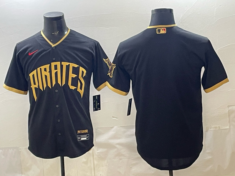 Men Pittsburgh Pirates blank black MLB Jersey 04190202
